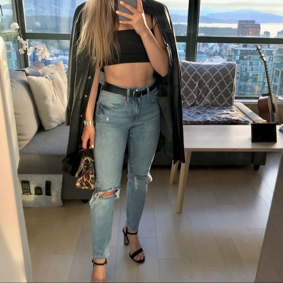 ZARA ripped boyfriend jeans